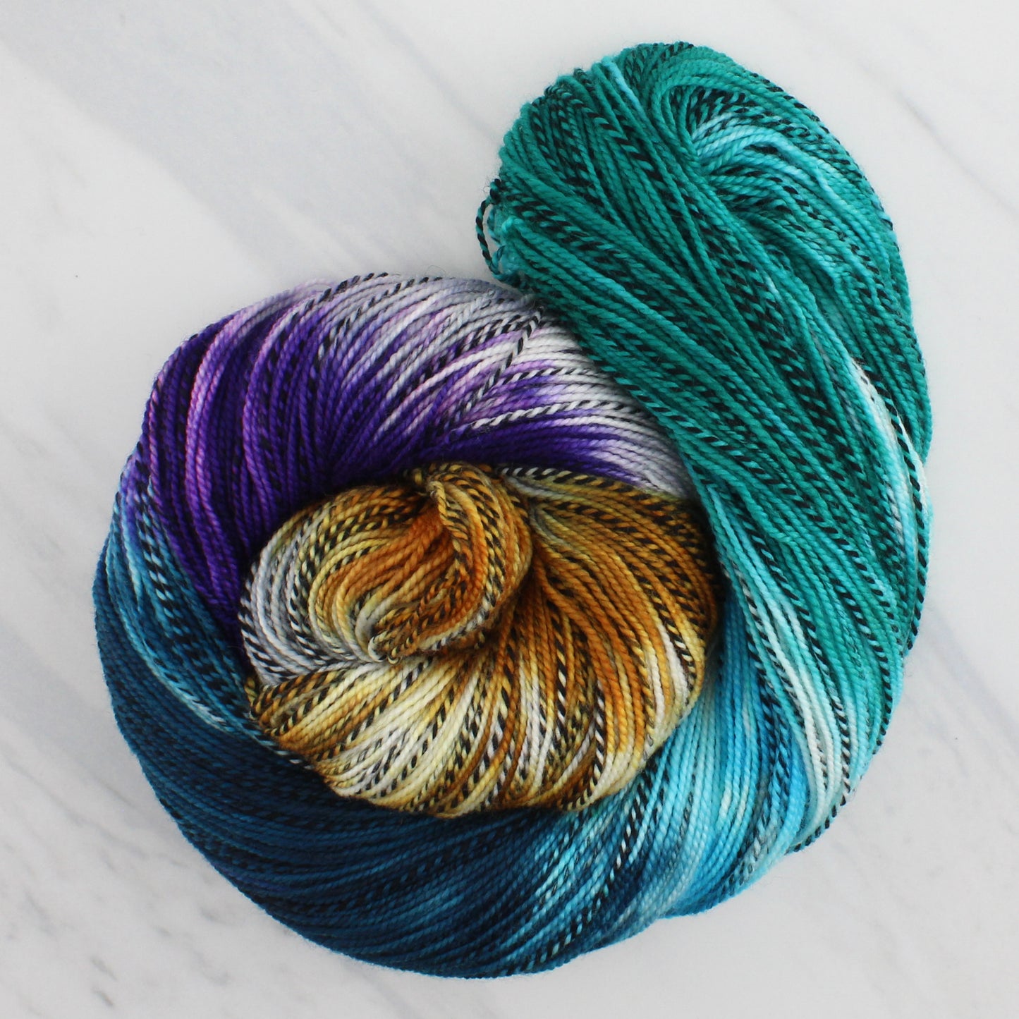 Odyssey Collection - TELEMACHUS Hand-Dyed on Stained Glass Fingering  - Block Variegated Colorway