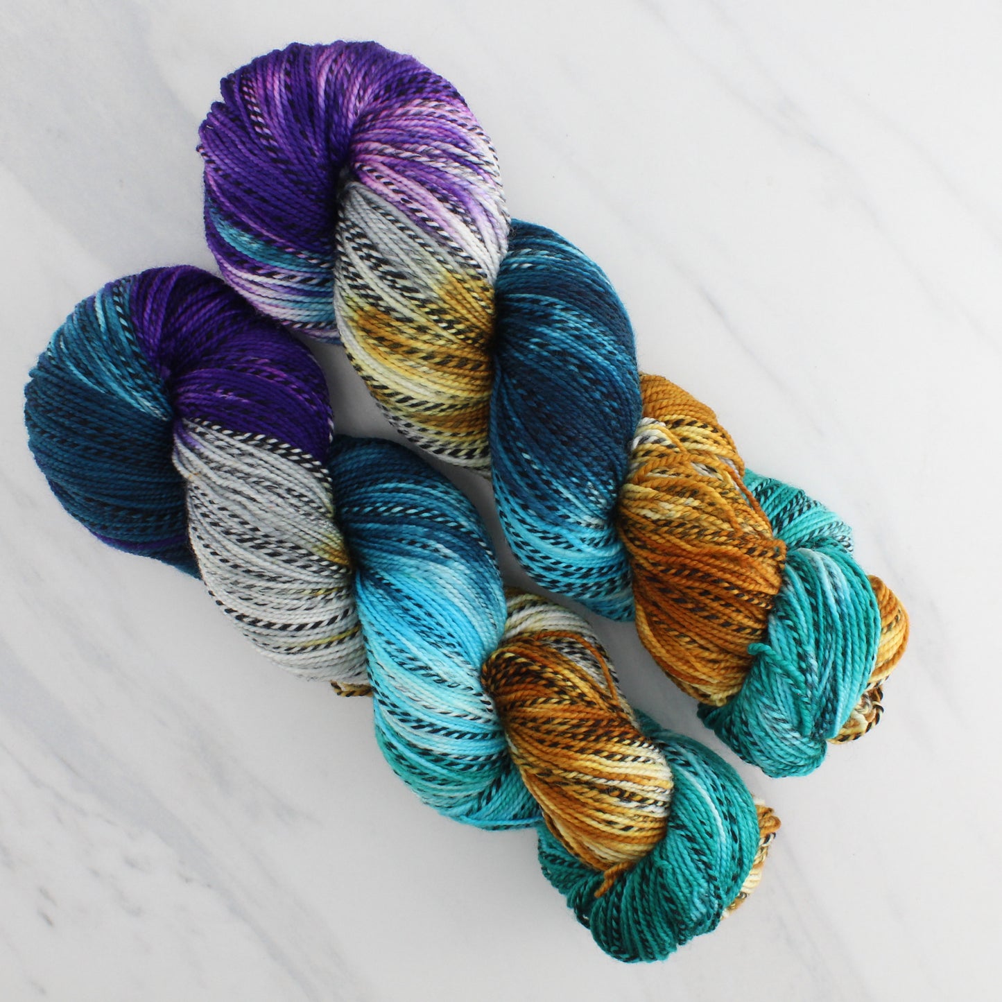 Odyssey Collection - TELEMACHUS Hand-Dyed on Stained Glass Fingering  - Block Variegated Colorway