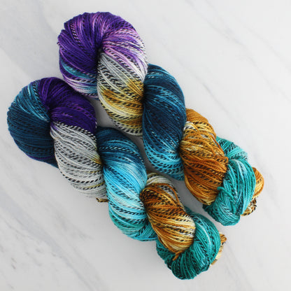 Odyssey Collection - TELEMACHUS Hand-Dyed on Stained Glass Fingering  - Block Variegated Colorway