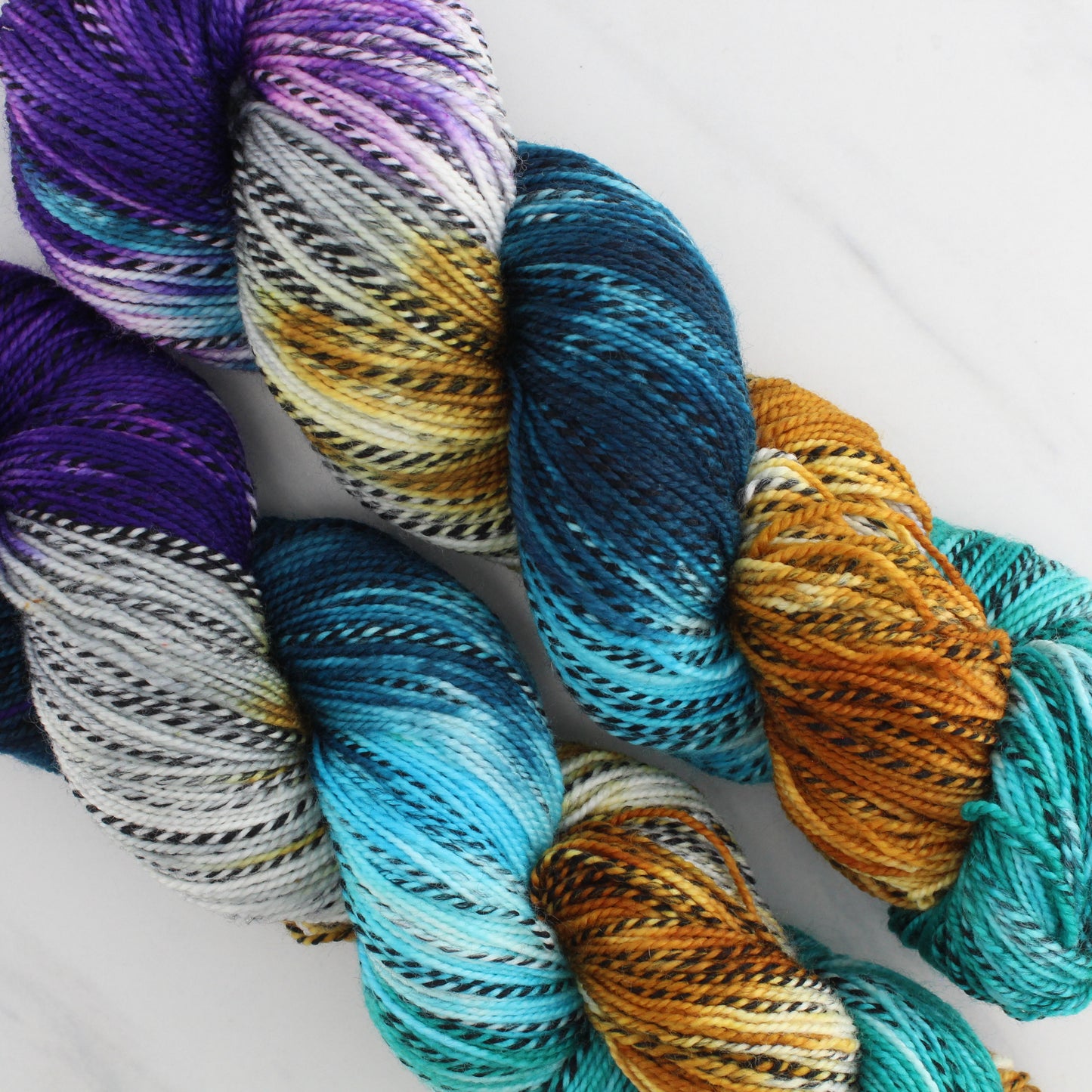Odyssey Collection - TELEMACHUS Hand-Dyed on Stained Glass Fingering  - Block Variegated Colorway