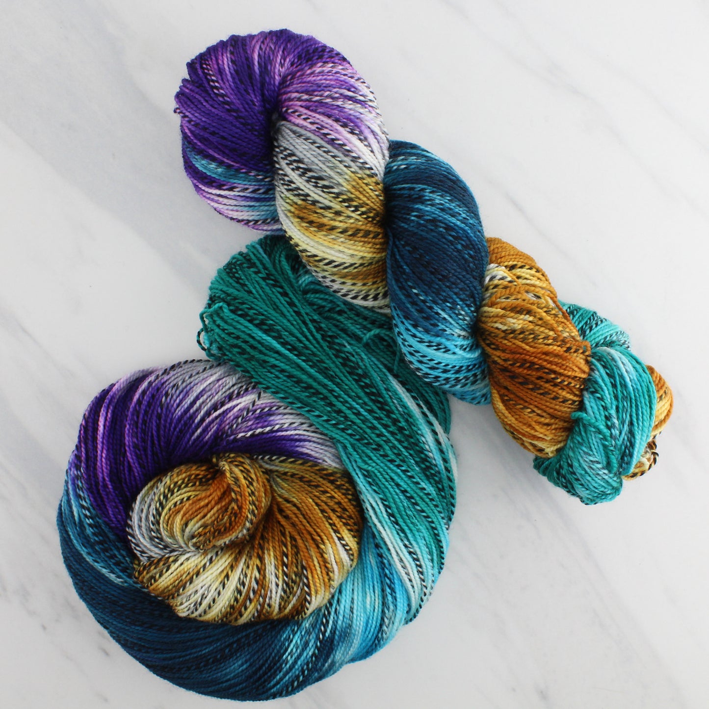 Odyssey Collection - TELEMACHUS Hand-Dyed on Stained Glass Fingering  - Block Variegated Colorway