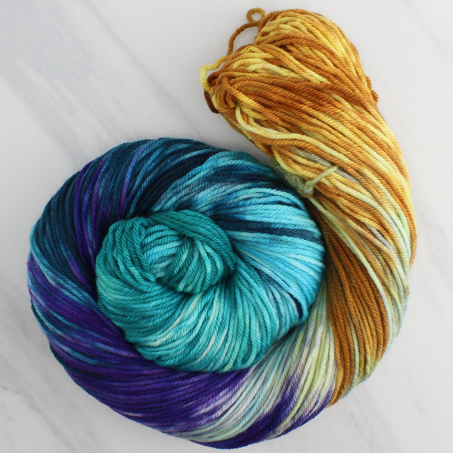 Odyssey Collection - TELEMACHUS Hand Dyed on Squoosh DK - Block Variegated Colorway