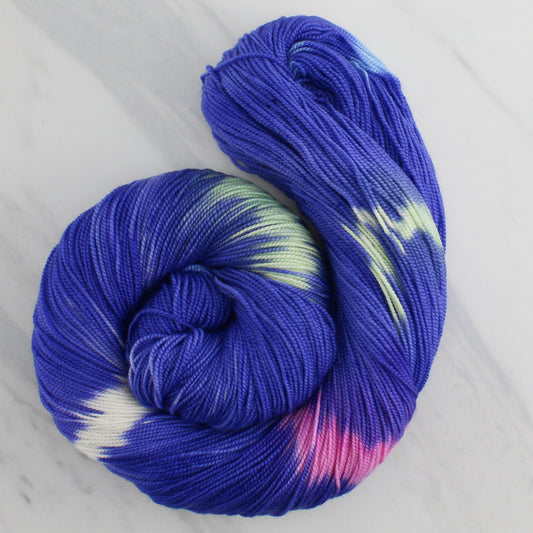 TEXAS BLUEBONNET Hand Dyed on Feather Fingering - Ikat Yarn