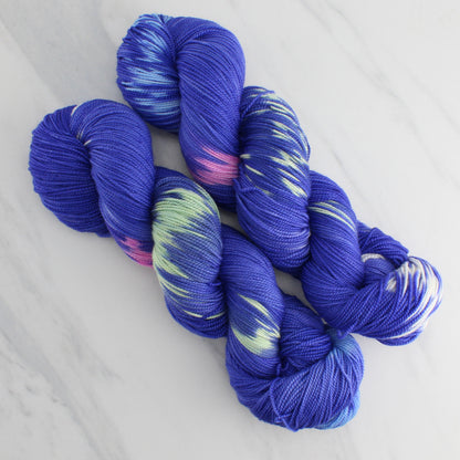 TEXAS BLUEBONNET Hand Dyed on Feather Fingering - Ikat Yarn