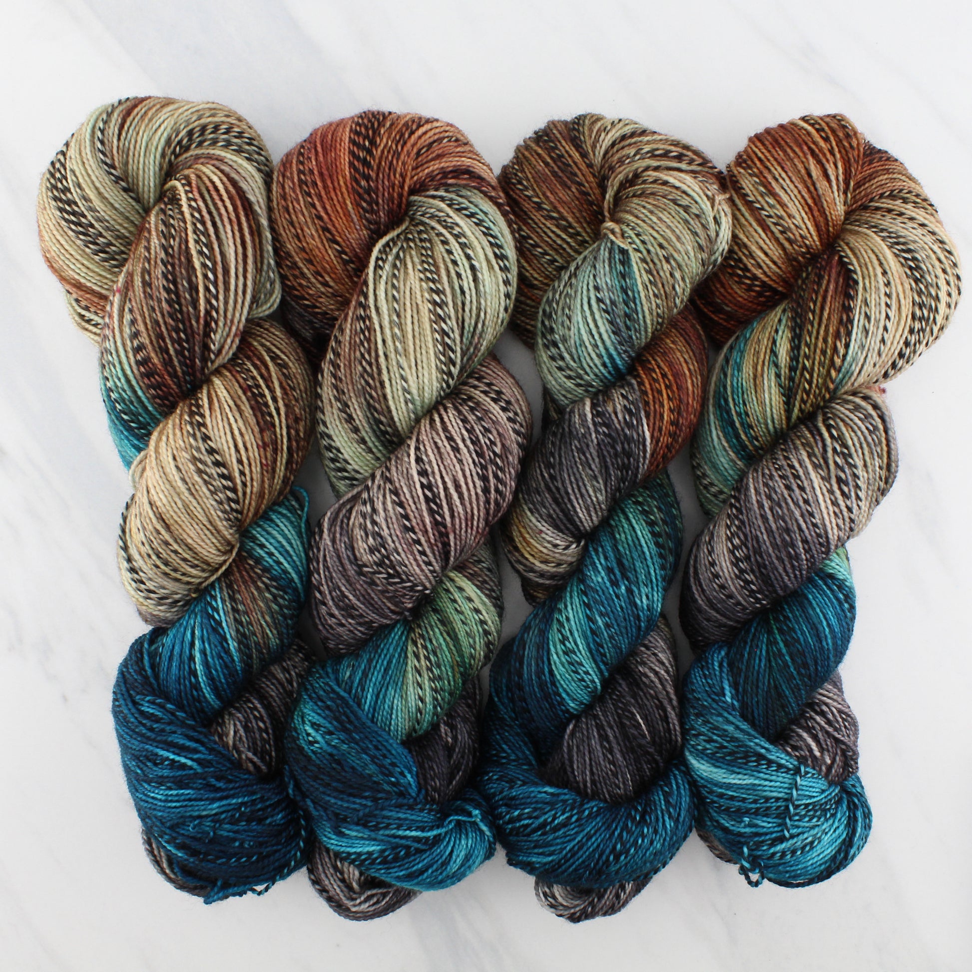 THE GREAT BLACK BULL on Stained Glass Sock- Hand-Dyed Yarn - Purple Lamb