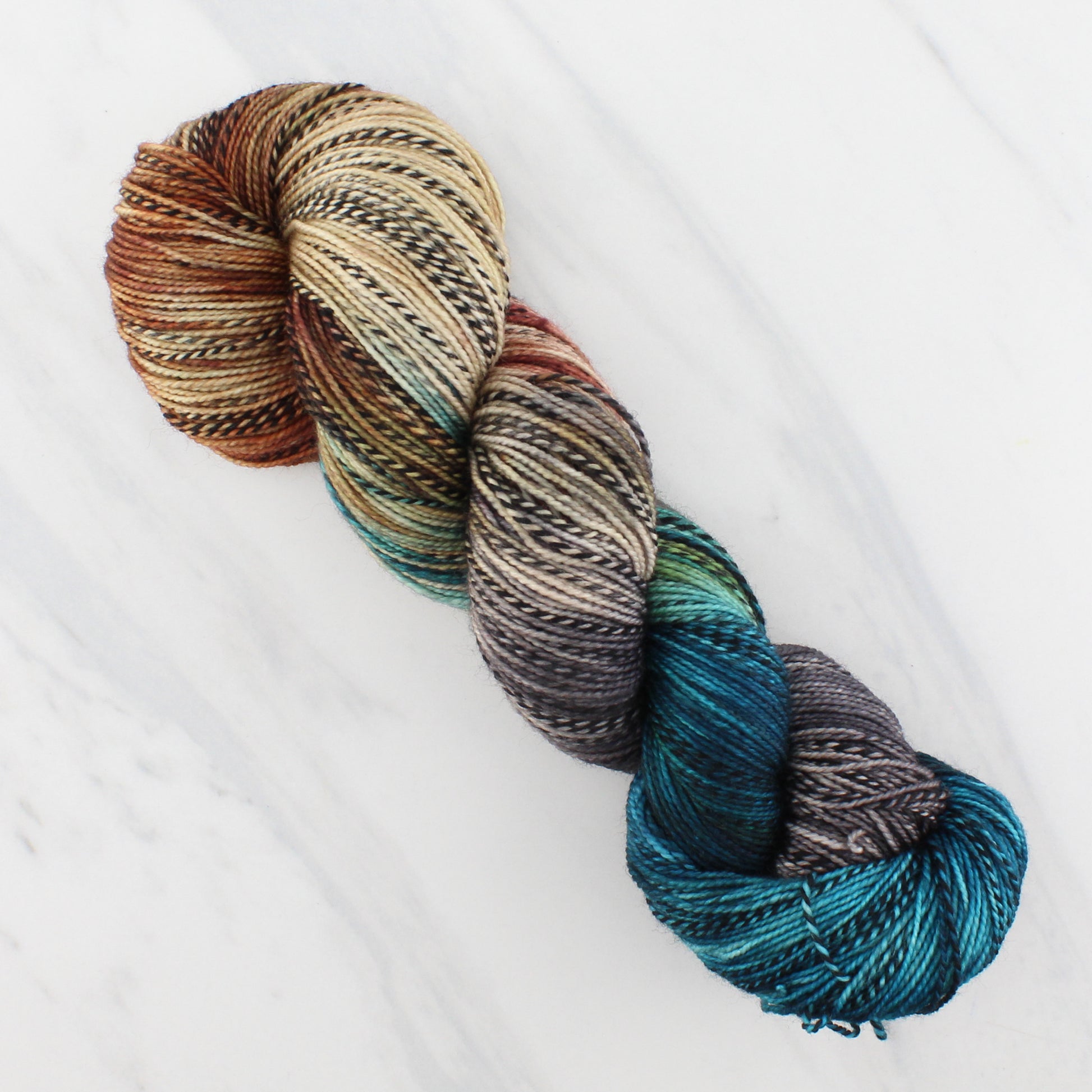 THE GREAT BLACK BULL on Stained Glass Sock- Hand-Dyed Yarn - Purple Lamb