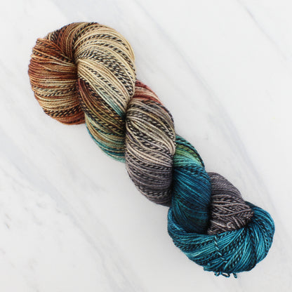 THE GREAT BLACK BULL on Stained Glass Sock- Hand-Dyed Yarn - Purple Lamb