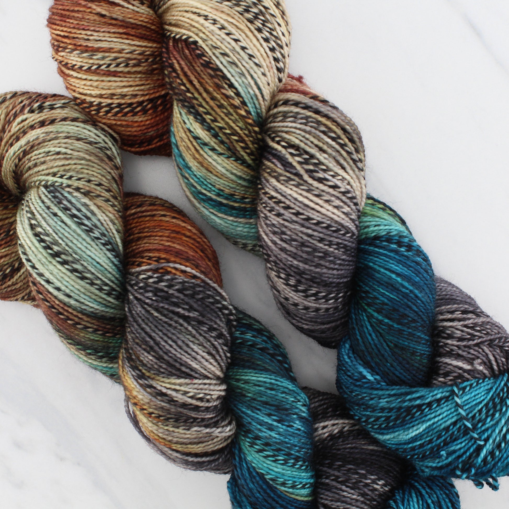 THE GREAT BLACK BULL on Stained Glass Sock- Hand-Dyed Yarn - Purple Lamb