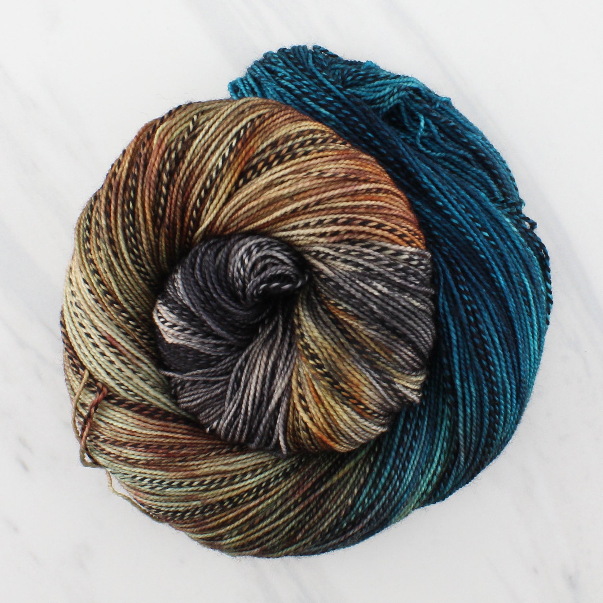THE GREAT BLACK BULL on Stained Glass Sock- Hand-Dyed Yarn - Purple Lamb