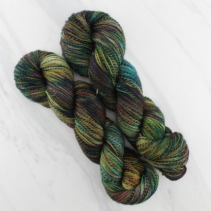 THE KING OF THE GOLDEN HALL on Stained Glass Sock- Hand-Dyed Yarn - Purple Lamb