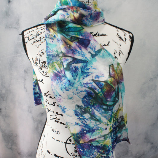 THE WEDDING OF ARAGORN AND ARWEN Hand-Dyed Silk Scarf - 11 x 60 inches - Purple Lamb
