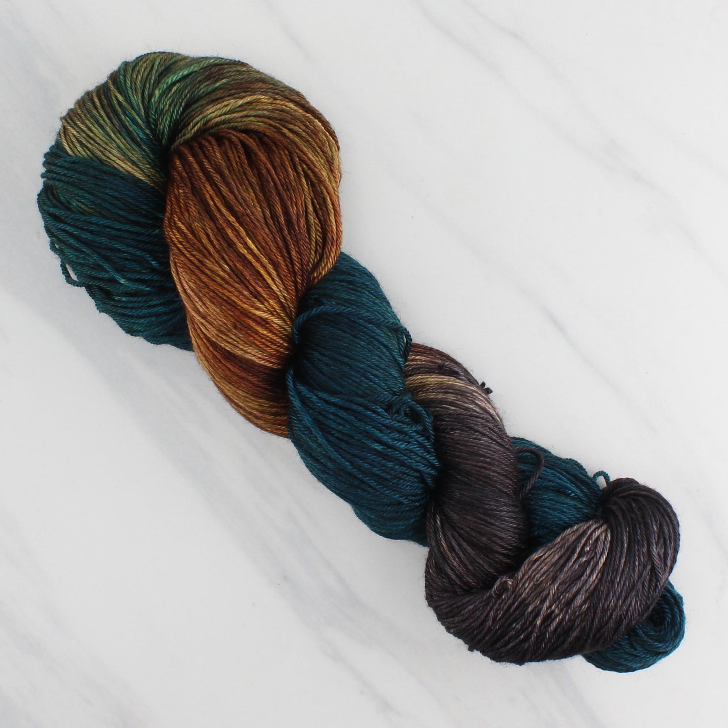 THE GREAT BLACK BULL Hand Dyed on So Silky Fingering - Block Variegated Yarn
