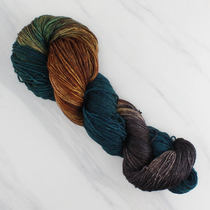 THE GREAT BLACK BULL Hand Dyed on So Silky Fingering - Block Variegated Yarn