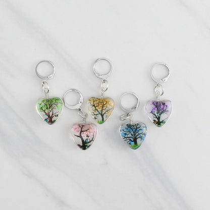 FLOWERING TREES STITCH MARKER SETS FOR KNITTING AND CROCHET