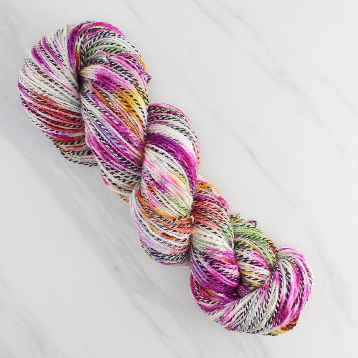 TULIPS Hand Dyed on Stained Glass Fingering - Splashed & Speckled Colorway