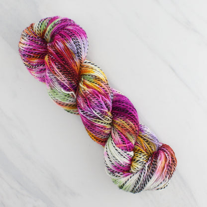 TULIPS Hand Dyed on Stained Glass Fingering - Splashed & Speckled Colorway