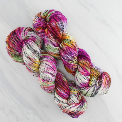 TULIPS Hand Dyed on Stained Glass Fingering - Splashed & Speckled Colorway