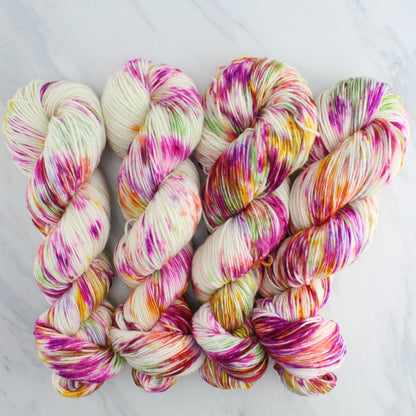 TULIPS Hand Dyed on Splendid Sport - Splashed and Speckled Colorway