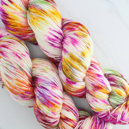 TULIPS Hand Dyed on Splendid Sport - Splashed and Speckled Colorway