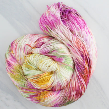 TULIPS Hand Dyed on So Silky Fingering - Splashed and Speckled Colorway