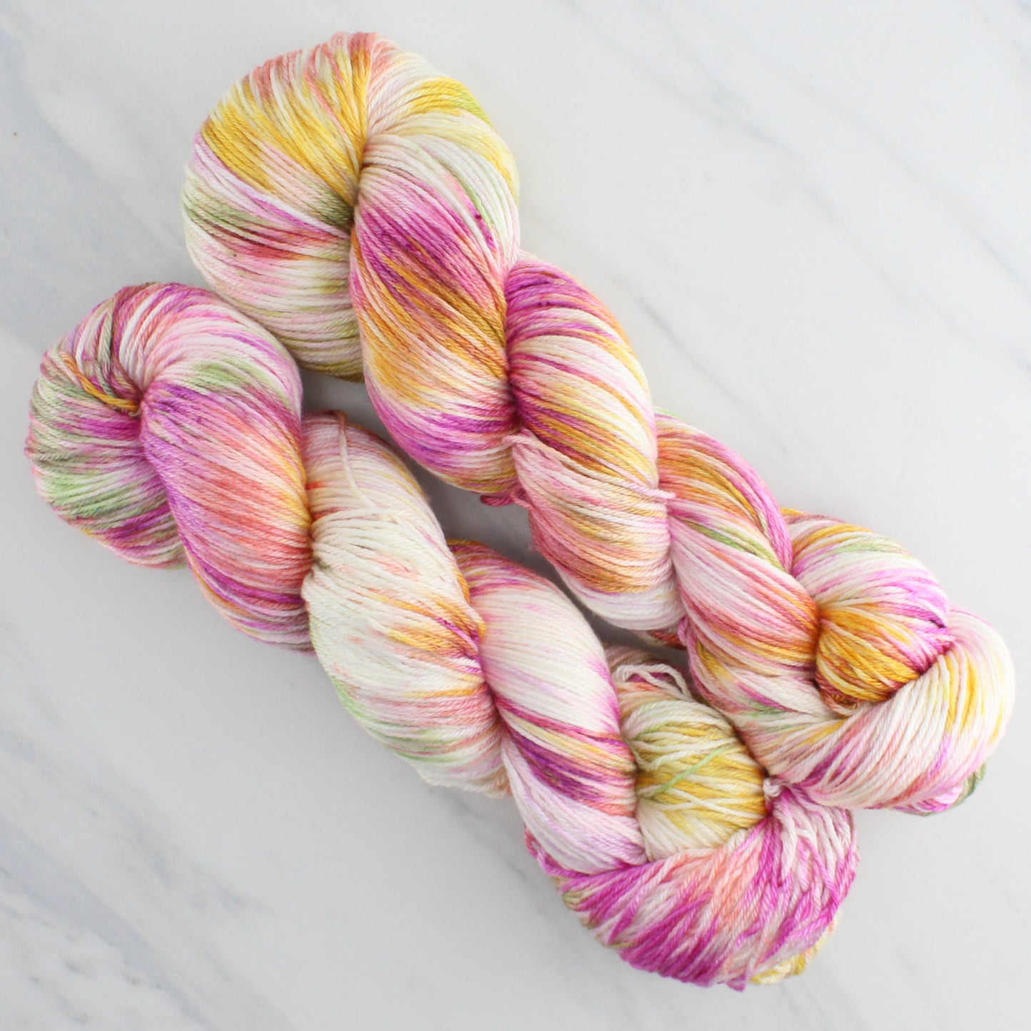 TULIPS Hand Dyed on So Silky Fingering - Splashed and Speckled Colorway