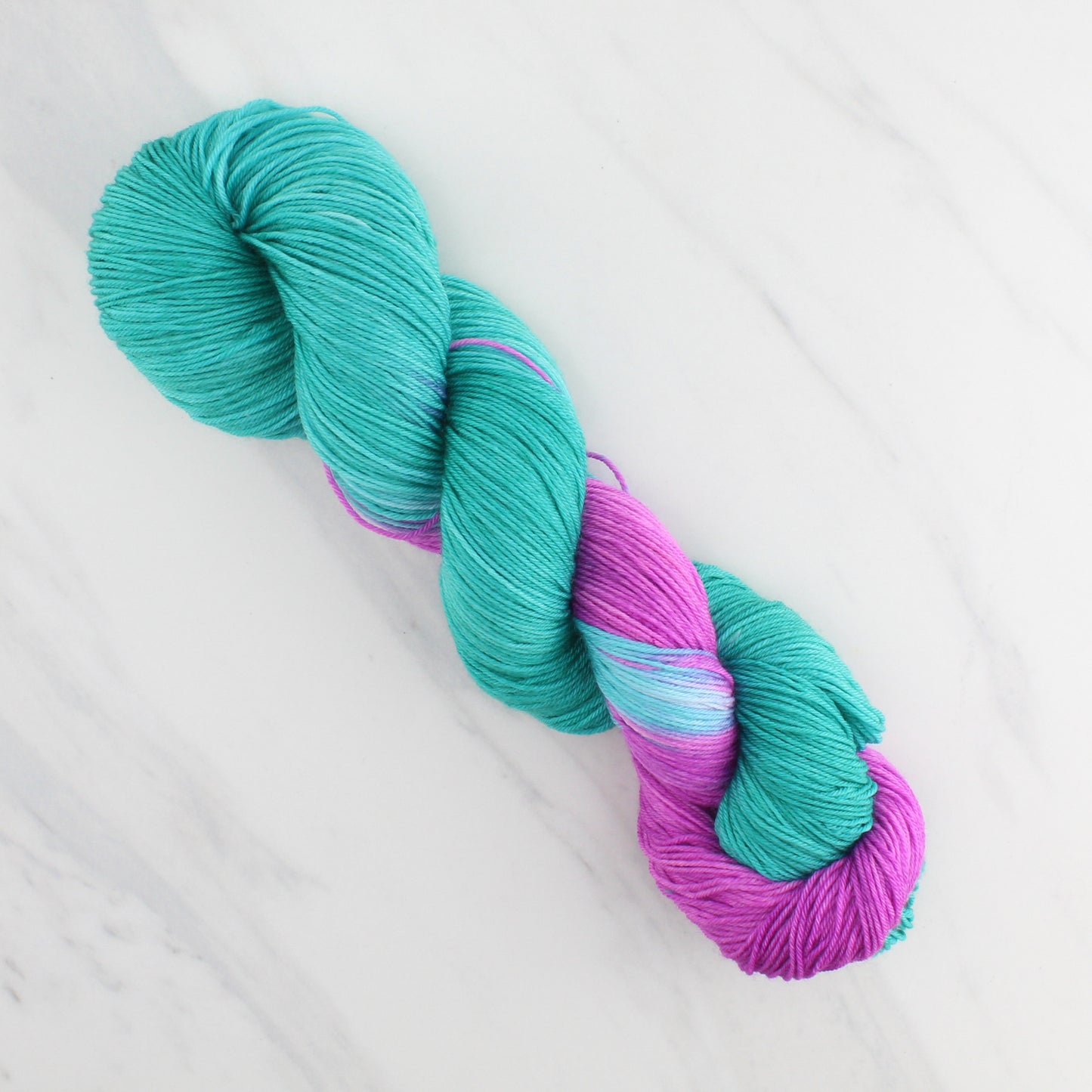 TURQUOISE AND AMETHYST - Yarn Dyed to Order - Assigned Pooling Colorway