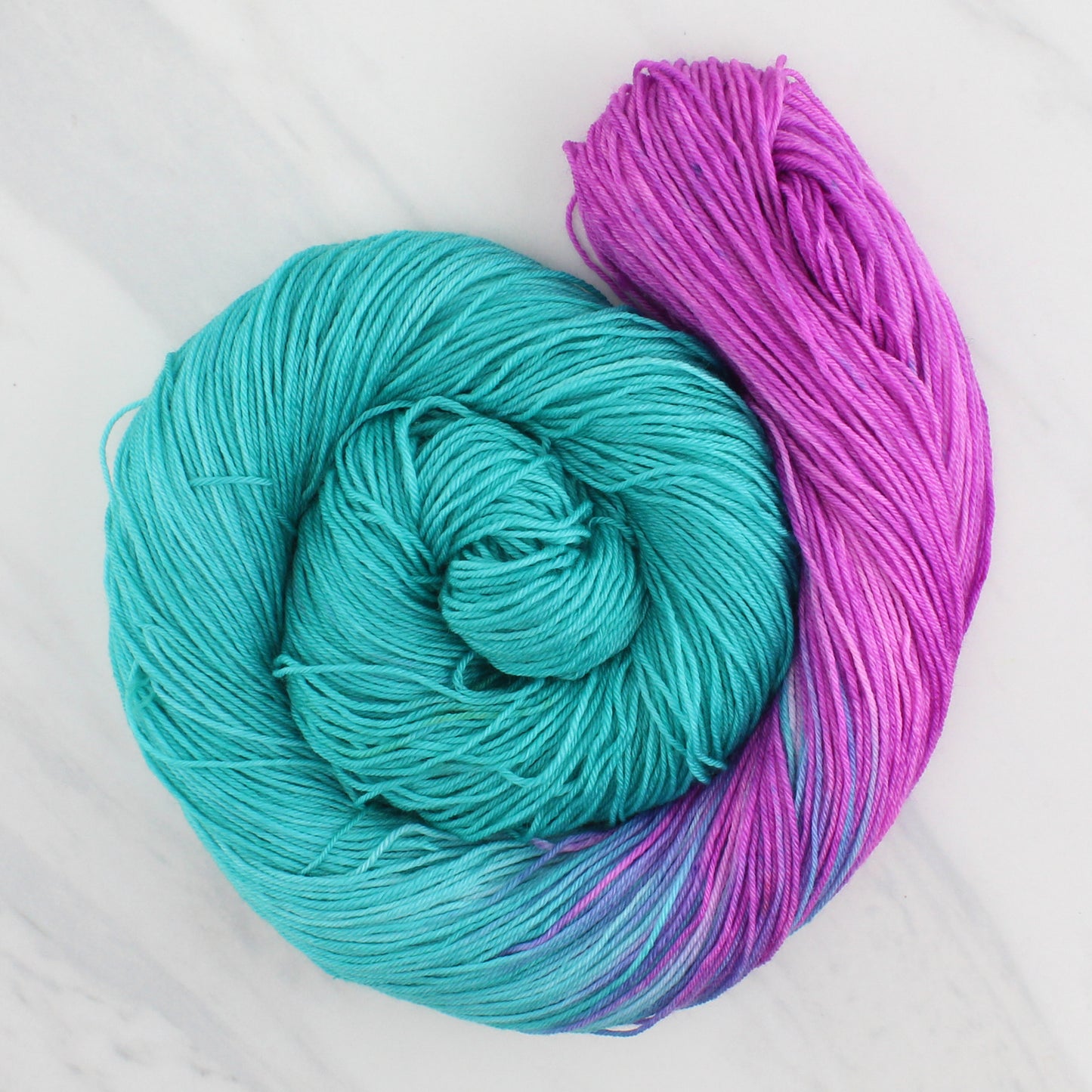 TURQUOISE AND AMETHYST on Sock Perfection - Assigned Pooling Colorway