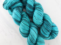 TURQUOISE Hand-Dyed Yarn on Stained Glass Sock