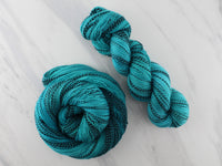 TURQUOISE Hand-Dyed Yarn on Stained Glass Sock