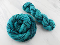 TURQUOISE Hand-Dyed Yarn on Stained Glass Sock