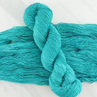 TURQUOISE Indie-Dyed Yarn on Sparkly Merino Sock