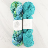 TURQUOISE Indie-Dyed Yarn on Sparkly Merino Sock