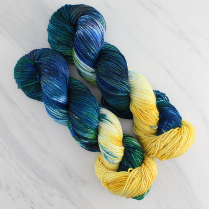 VAN GOGH'S STARRY NIGHT Hand Dyed on Buttery Soft DK  - Assigned Pooling Colorway