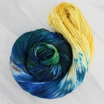 VAN GOGH'S STARRY NIGHT Hand Dyed on Buttery Soft DK  - Assigned Pooling Colorway