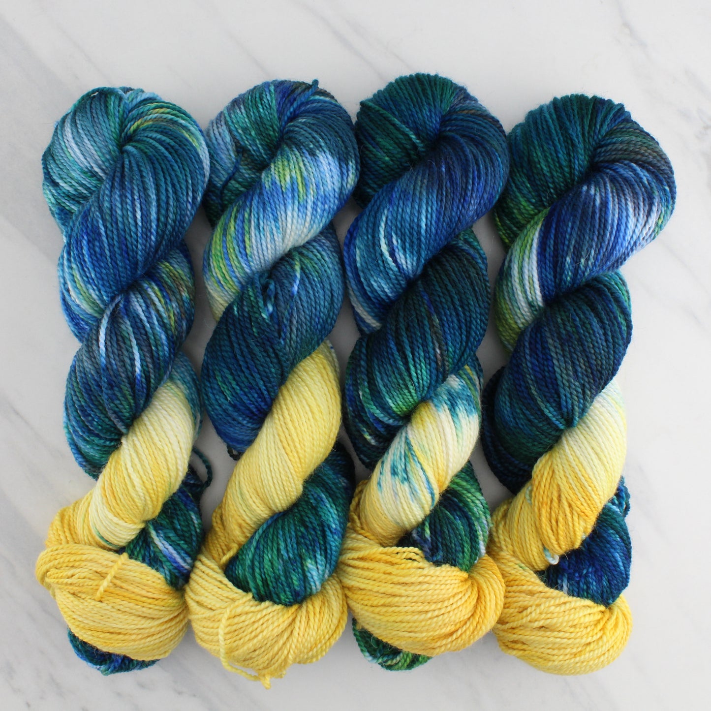 VAN GOGH'S STARRY NIGHT Hand Dyed on Buttery Soft DK  - Assigned Pooling Colorway