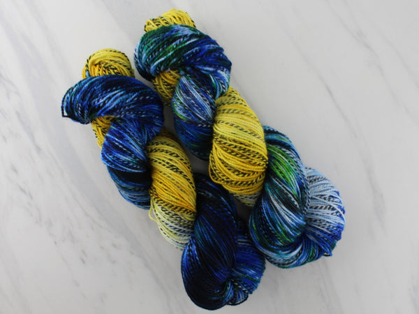 VAN GOGH'S STARRY NIGHT Indie-Dyed Yarn on Stained Glass Sock