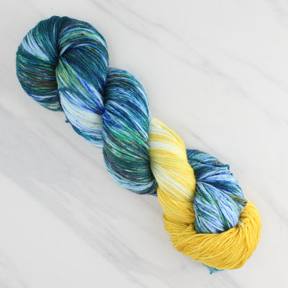 VAN GOGH'S STARRY NIGHT Hand Dyed on So Silky Fingering - Assigned Pooling Colorway