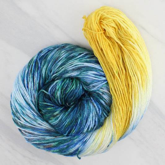 VAN GOGH'S STARRY NIGHT Hand Dyed on So Silky Fingering - Assigned Pooling Colorway