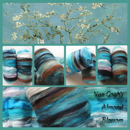 VAN GOGH'S ALMOND BLOSSOM Art Batts to Spin and Felt