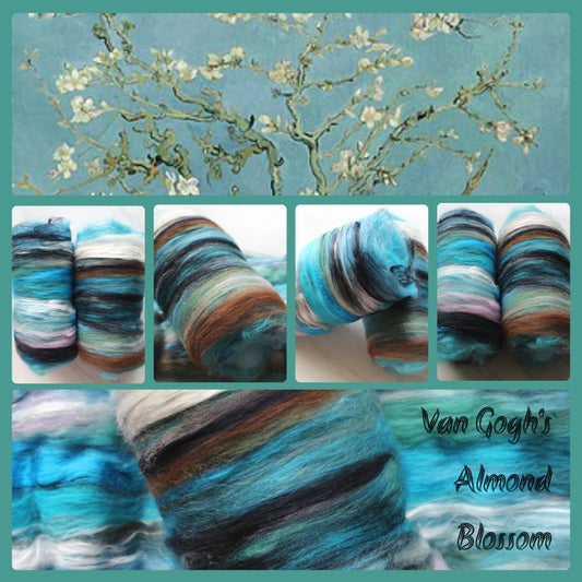 VAN GOGH'S ALMOND BLOSSOM Art Batts to Spin and Felt