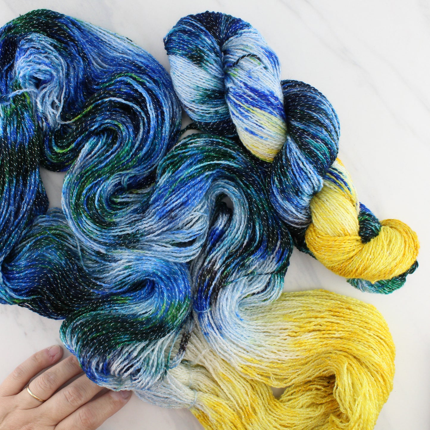 VAN GOGH'S STARRY NIGHT on Twinkle Sock - Assigned Pooling Colorway