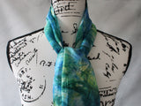 VISIT TO LYME Hand-Dyed Silk Scarf - 8 x 72 inches