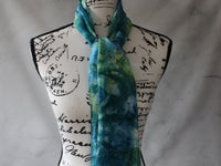 VISIT TO LYME Hand-Dyed Silk Scarf - 8 x 72 inches