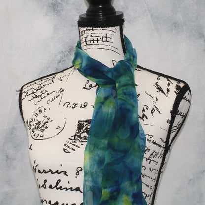 VISIT TO LYME Hand-Dyed Silk Chiffon Scarf - 11 x 60 inches - Purple Lamb