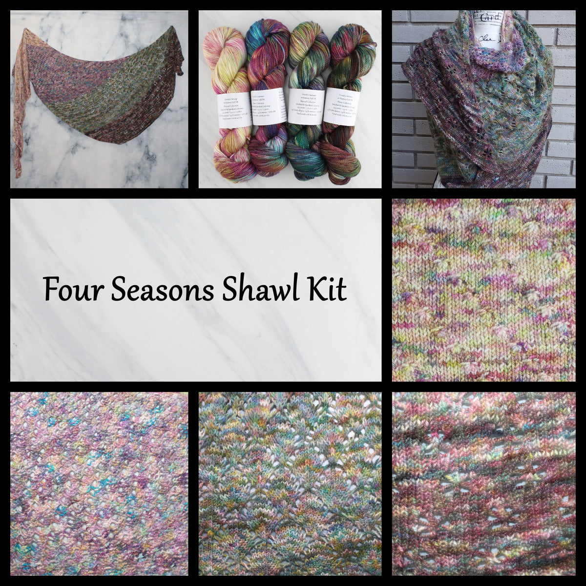 FOUR SEASONS BOOMERANG SHAWL KIT FOR DK-WEIGHT YARN - Dyed to Order