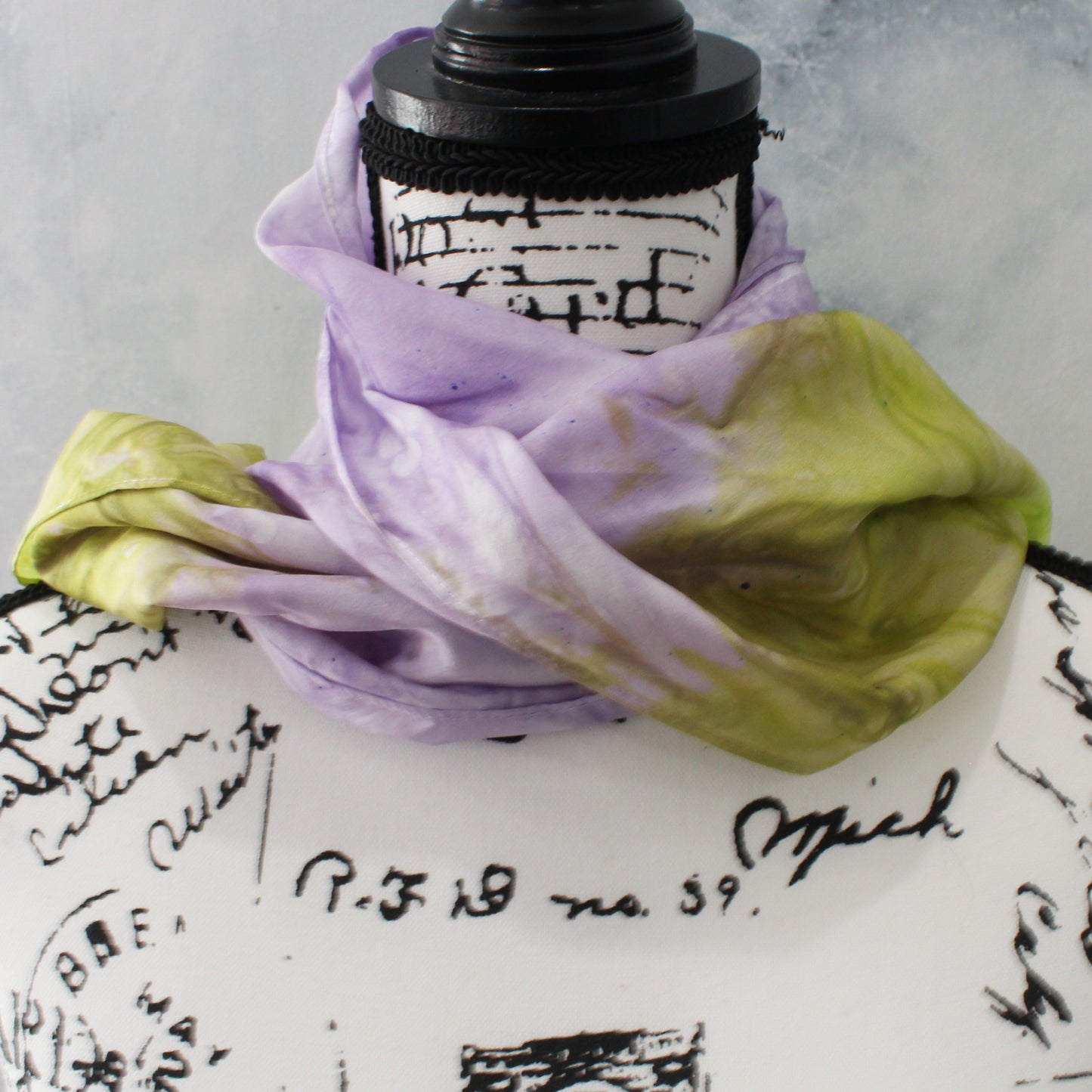 WISTERIA Hand-Dyed Silk Scarf - 11 x 60 inches - Purple Lamb