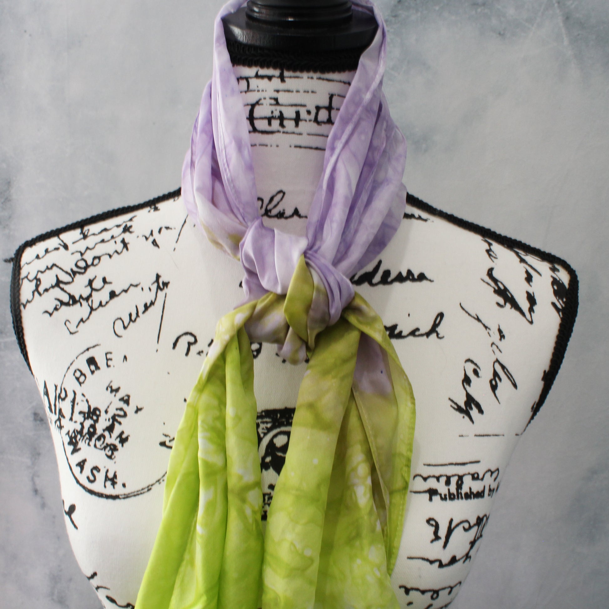 WISTERIA Hand-Dyed Silk Scarf - 11 x 60 inches - Purple Lamb