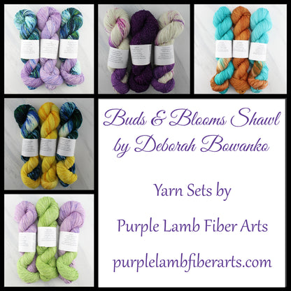 BUDS AND BLOOMS YARN SETS PREORDER for Deborah Bowanko's Buds and Blooms Pattern and KAL - Purple Lamb