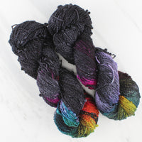 A LIGHT IN DARK PLACES Hand-Dyed Yarn on Squiggle Sock - Purple Lamb