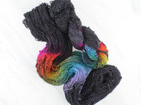 A LIGHT IN DARK PLACES Hand-Dyed Yarn on Squiggle Sock - Purple Lamb